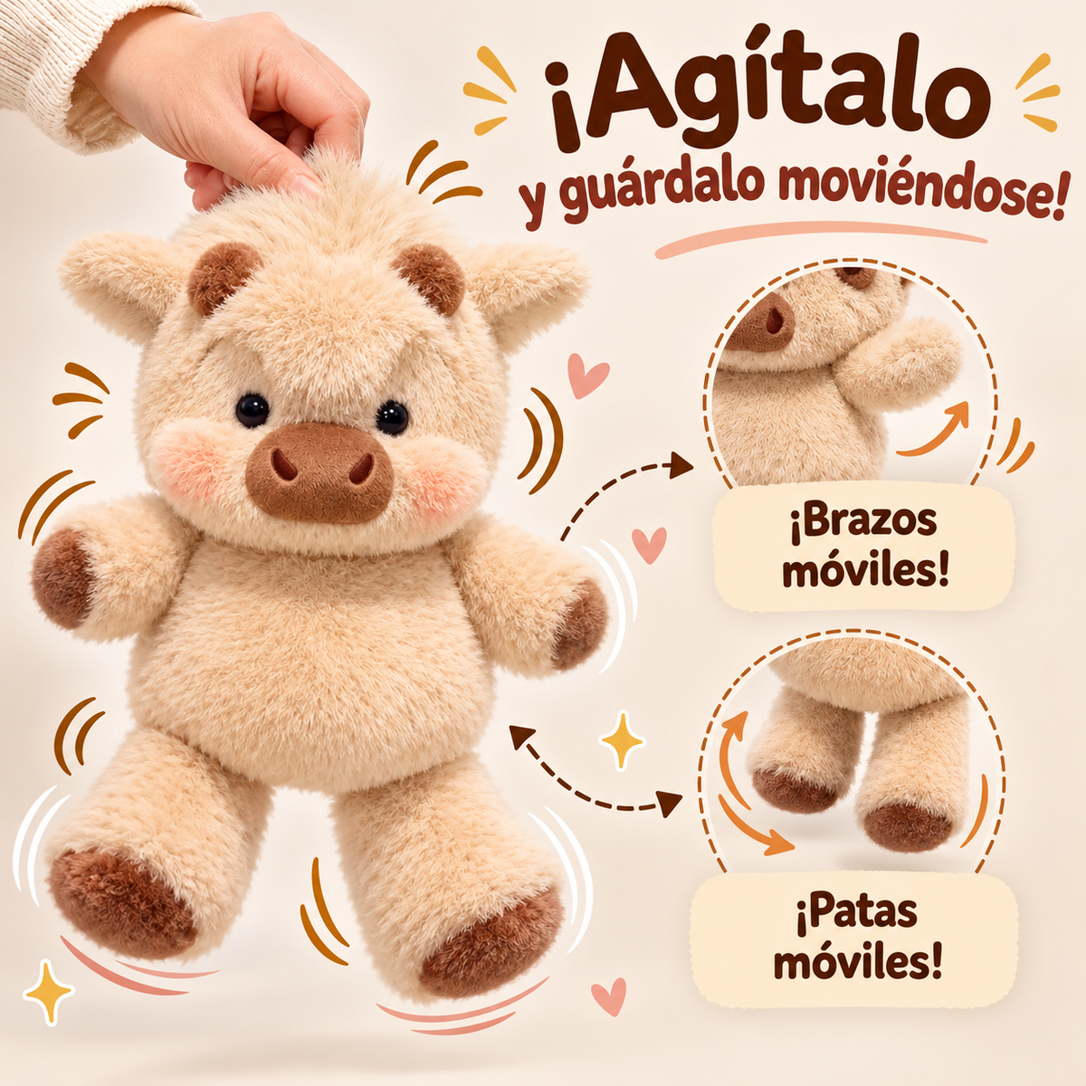 MimosMuu® Vaca Highland de peluche 45 cm