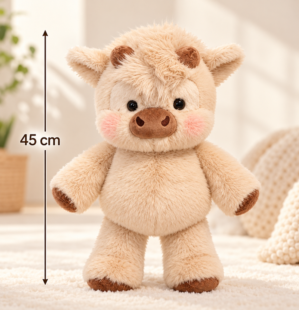 MimosMuu® Vaca Highland de peluche 45 cm