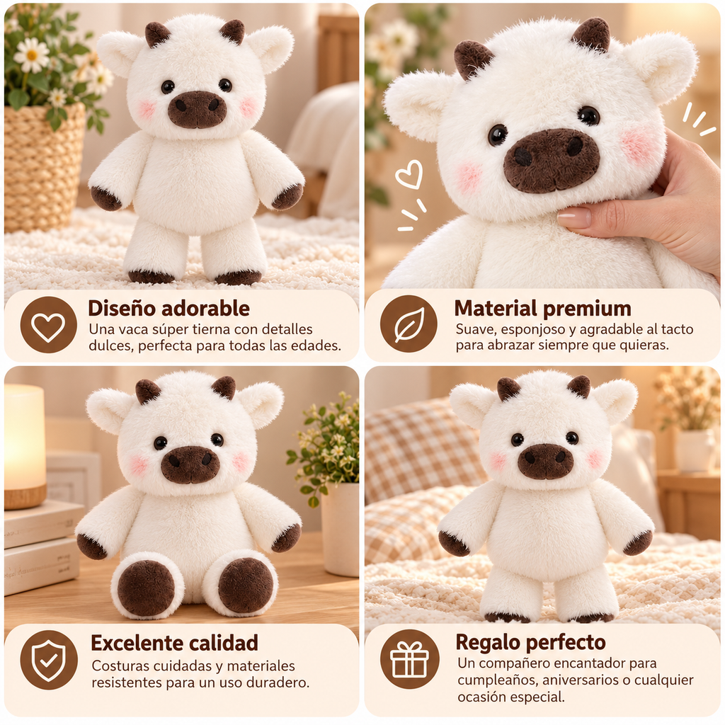 MimosMuu® Vaca Highland de peluche 45 cm