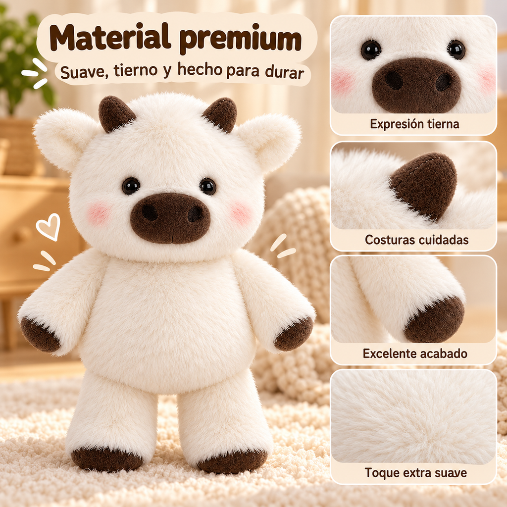 MimosMuu® Vaca Highland de peluche 45 cm